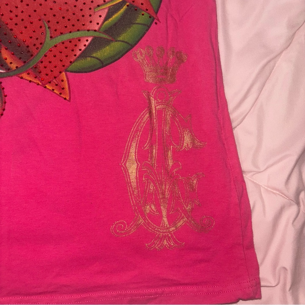 💕Christian Audigier Pink Floral Graphic Tee - Picture 2 of 8
